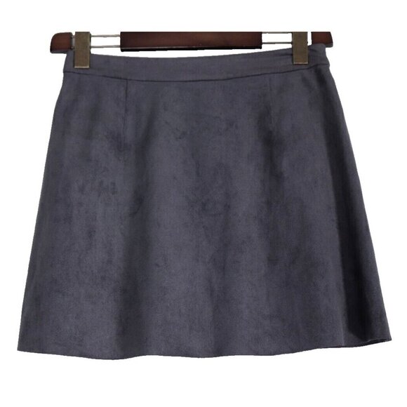 Wilfred Free Women's Medium Gray Nescher Skirt Faux Suede Elastic Waist Mini - Picture 6 of 7